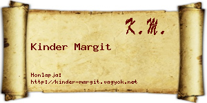Kinder Margit névjegykártya
